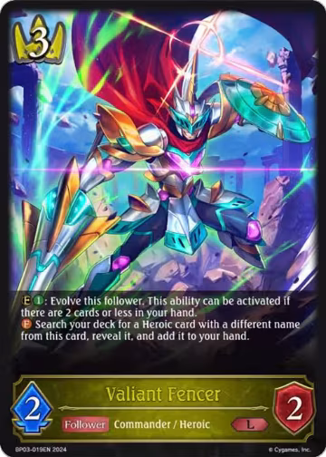 Valiant Fencer (BP03-019EN), Flame of Laevateinn — Shadowverse card price