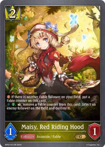 Maisy, Red Riding Hood (BP03-021EN), Flame of Laevateinn — Shadowverse card price