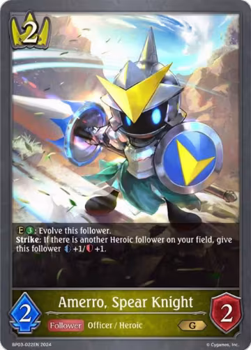 Amerro, Spear Knight (BP03-022EN), Flame of Laevateinn — Shadowverse card price