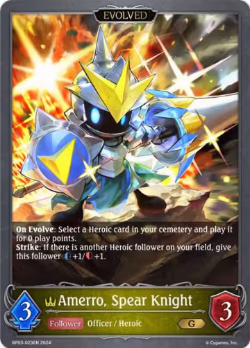 Amerro, Spear Knight (Evolved) (BP03-023EN), Flame of Laevateinn — Shadowverse card price