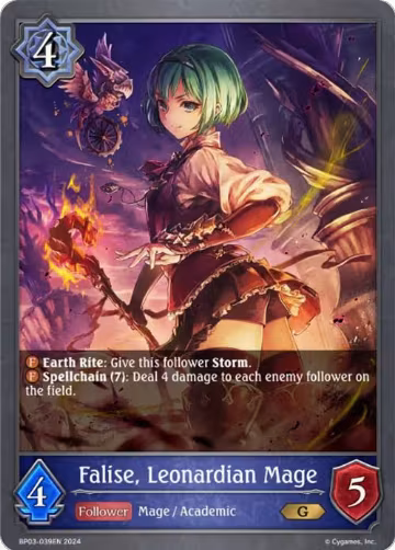 Falise, Leonardian Mage (BP03-039EN), Flame of Laevateinn — Shadowverse card price