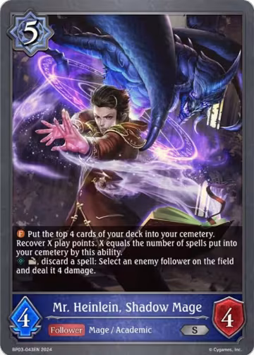 Mr. Heinlein, Shadow Mage (BP03-043EN), Flame of Laevateinn — Shadowverse card price