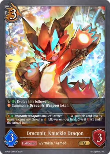 Draconir, Knuckle Dragon (BP03-060EN), Flame of Laevateinn — Shadowverse card price