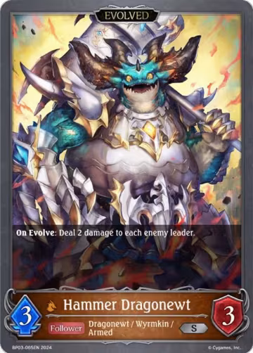 Hammer Dragonewt (Evolved) (BP03-065EN), Flame of Laevateinn — Shadowverse card price