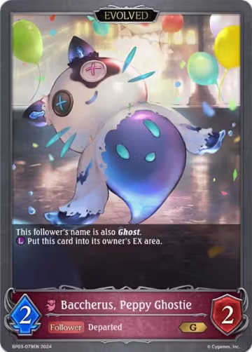 Baccherus, Peppy Ghostie (Evolved) (BP03-079EN), Flame of Laevateinn — Shadowverse card price