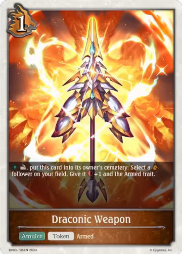 Draconic Weapon (BP03-T05EN), Flame of Laevateinn — Shadowverse card price