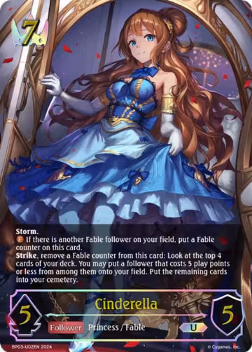 Cinderella (U) (BP03-U02EN), Flame of Laevateinn — Shadowverse card price