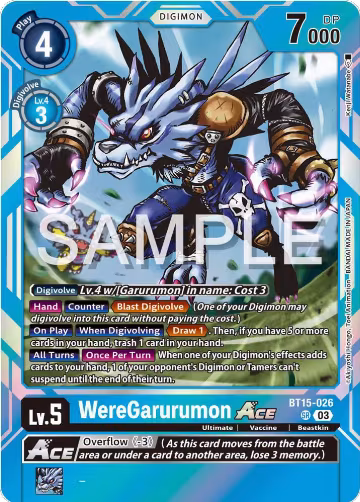 WereGarurumon ACE (BT15-026 SR), Exceed Apocalypse — Digimon card price