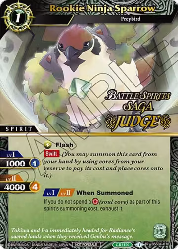 Rookie Ninja Sparrow (Judge Pack Vol. 4) (BSS04-070), Launch & Event Promos — Battle Spirits card price