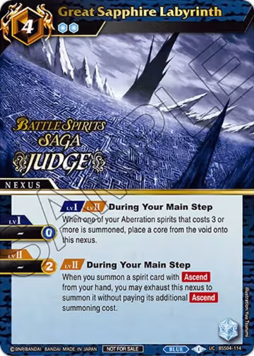 Great Sapphire Labyrinth (Judge Pack 2024 Vol. 1) (BSS04-114), Launch & Event Promos — Battle Spirits card price