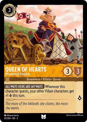 Queen of Hearts - Wonderland Empress (20/204), Into the Inklands — Lorcana card price