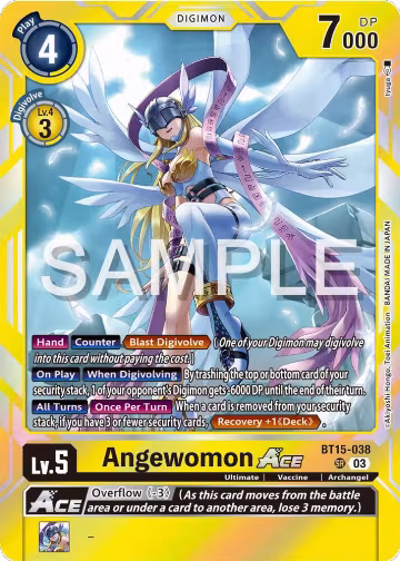 Angewomon ACE (BT15-038 SR), Exceed Apocalypse — Digimon card price