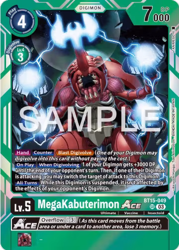 MegaKabuterimon ACE (BT15-049 SR), Exceed Apocalypse — Digimon card price