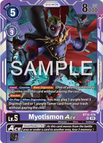 Myotismon ACE (BT15-076 SR), Exceed Apocalypse — Digimon card price