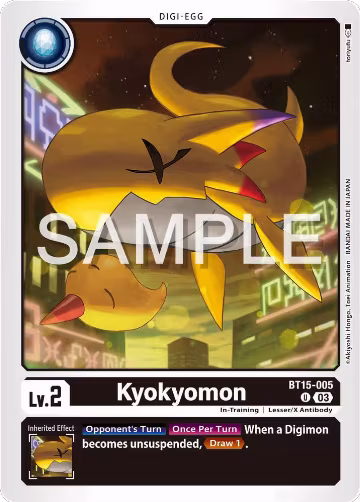Kyokyomon (BT15-005 U), Exceed Apocalypse — Digimon card price