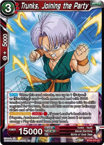 Trunks, Joining the Party (BT24-015), Beyond Generations — DB Super card price