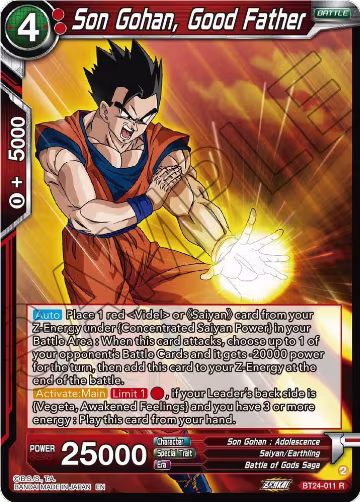 Son Gohan, Good Father (BT24-011), Beyond Generations — DB Super card price