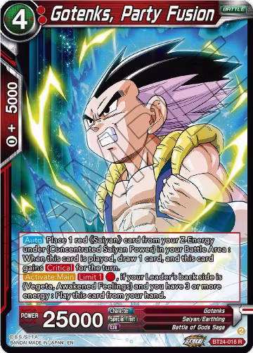 Gotenks, Party Fusion (BT24-016), Beyond Generations — DB Super card price