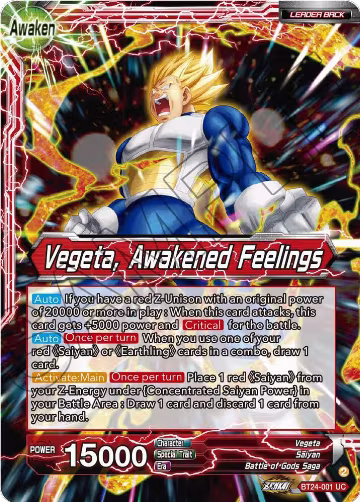 Vegeta // Vegeta, Awakened Feelings (BT24-001), Beyond Generations — DB Super card price