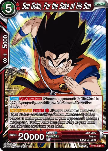 Son Goku, For the Sake of His Son (BT24-008), Beyond Generations — DB Super card price