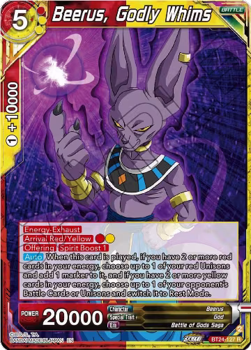 Beerus, Godly Whims (BT24-127), Beyond Generations — DB Super card price