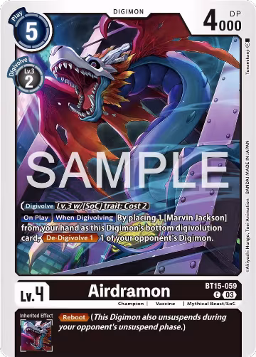 Airdramon (BT15-059 C), Exceed Apocalypse — Digimon card price