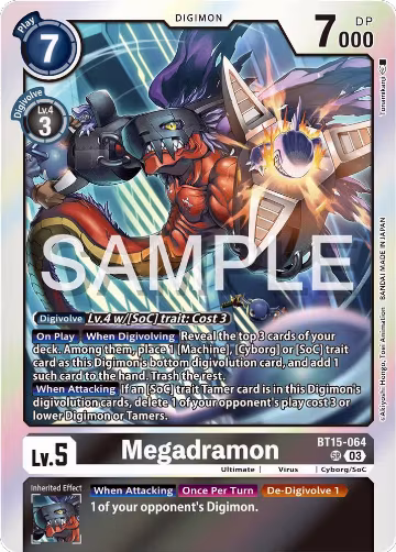 Megadramon (BT15-064 SR), Exceed Apocalypse — Digimon card price
