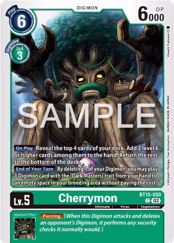 Cherrymon (BT15-050 C), Exceed Apocalypse — Digimon card price