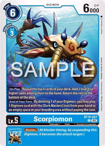 Scorpiomon (BT15-027 C), Exceed Apocalypse — Digimon card price