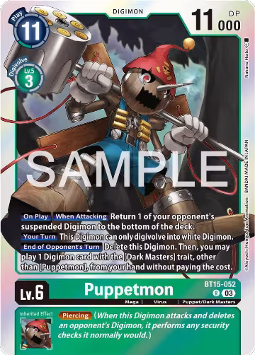 Puppetmon (BT15-052 R), Exceed Apocalypse — Digimon card price