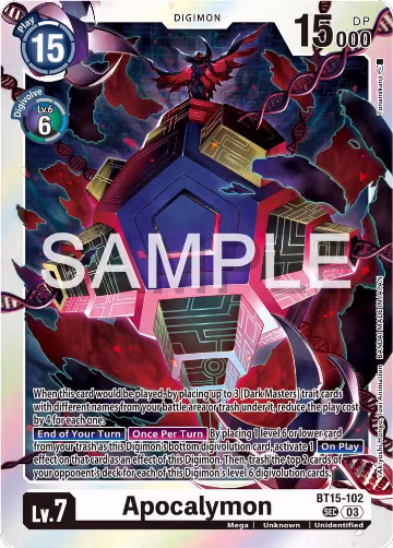 Apocalymon (BT15-102 SEC), Exceed Apocalypse — Digimon card price