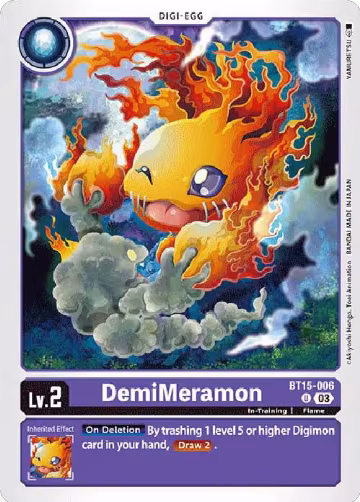 DemiMeramon (BT15-006 U), Exceed Apocalypse — Digimon card price