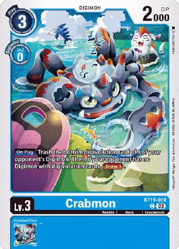 Crabmon (BT15-019 C), Exceed Apocalypse — Digimon card price