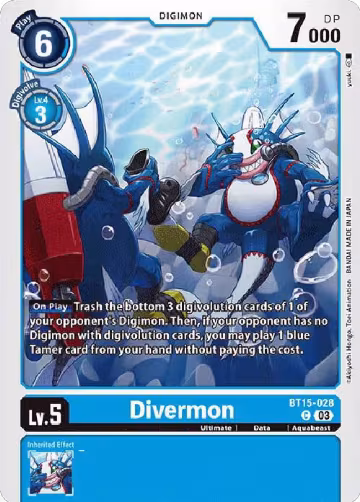 Divermon (BT15-028 C), Exceed Apocalypse — Digimon card price