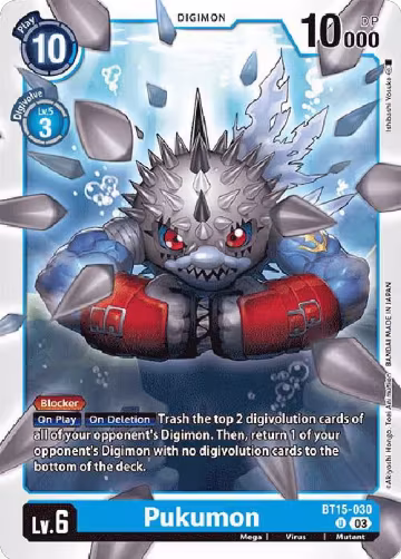 Pukumon (BT15-030 U), Exceed Apocalypse — Digimon card price