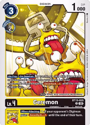 Geremon (BT15-035 C), Exceed Apocalypse — Digimon card price