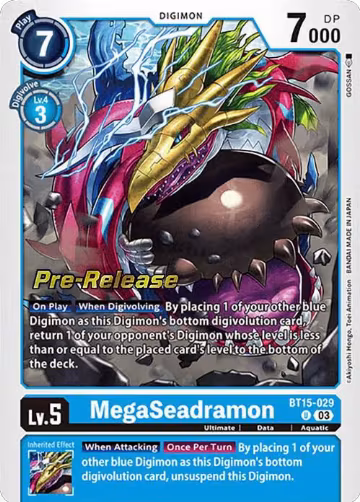 MegaSeadramon (BT15-029 U), Exceed Apocalypse Pre-Release Cards — Digimon card price