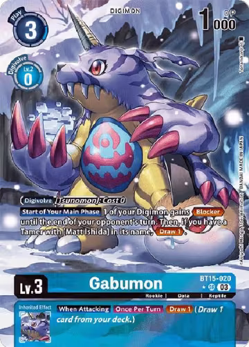 Gabumon (Alternate Art) (BT15-020 SR), Exceed Apocalypse — Digimon card price