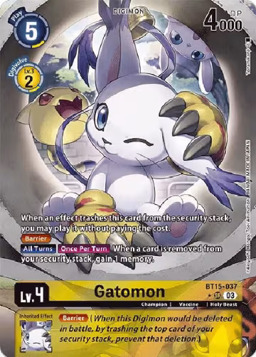Gatomon (Alternate Art) (BT15-037 SR), Exceed Apocalypse — Digimon card price