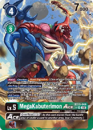 MegaKabuterimon ACE (Alternate Art) (BT15-049 SR), Exceed Apocalypse — Digimon card price