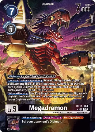 Megadramon (Alternate Art) (BT15-064 SR), Exceed Apocalypse — Digimon card price