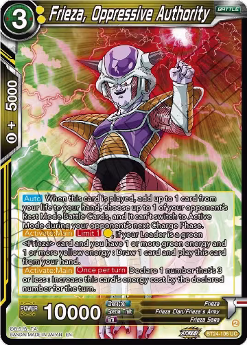 Frieza, Oppressive Authority (BT24-106), Beyond Generations — DB Super card price