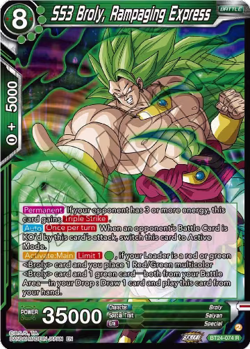 SS3 Broly, Rampaging Express (BT24-074), Beyond Generations — DB Super card price