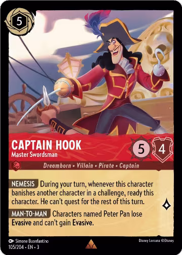 Captain Hook - Master Swordsman (105/204), Into the Inklands — Lorcana card price