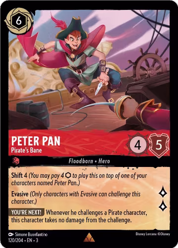 Peter Pan - Pirate's Bane (120/204), Into the Inklands — Lorcana card price