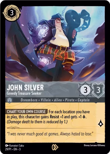 John Silver - Greedy Treasure Seeker (29), Disney Lorcana Promo Cards — Lorcana card price