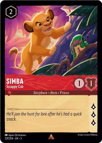 Simba - Scrappy Cub (123/204), Into the Inklands — Lorcana card price