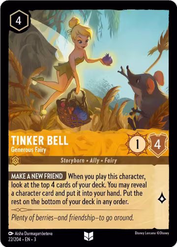 Tinker Bell - Generous Fairy (22/204), Into the Inklands — Lorcana card price