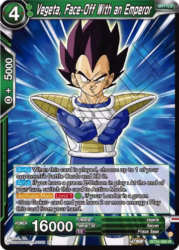 Vegeta, Face-Off With an Emperor (BT24-065), Beyond Generations — DB Super card price