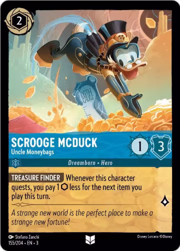 Scrooge McDuck - Uncle Moneybags (155/204), Into the Inklands — Lorcana card price